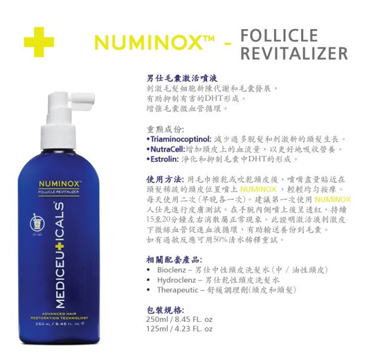 Mediceuticals Numinox For Men (Follicle Revitalizer) 125ml, 250ml 男士毛囊激活噴液 (動搜買任何三件八折)