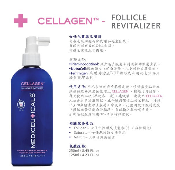 Mediceuticals Cellagen Revitalizer For Women 125ml, 250ml 女士毛囊激活噴液 (動搜買任何三件八折)